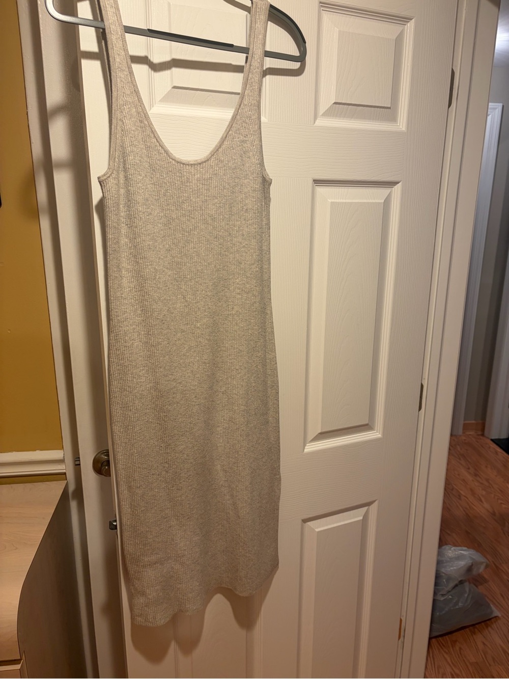 A new day midi dress in soft grey
